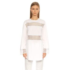 Sandro White Lace Detail Blouse